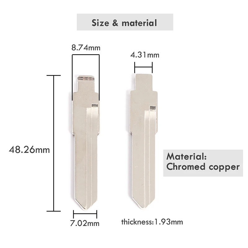 EASYGUARD  spare uncut car blank key blade list 2pcs/pack chromed copper material available in 100+ types