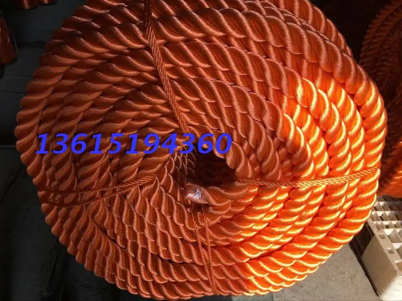 Three strand polyethylene rope with 36 marine cables of three strands of 3.6CM plastic rope rope orange 36mm