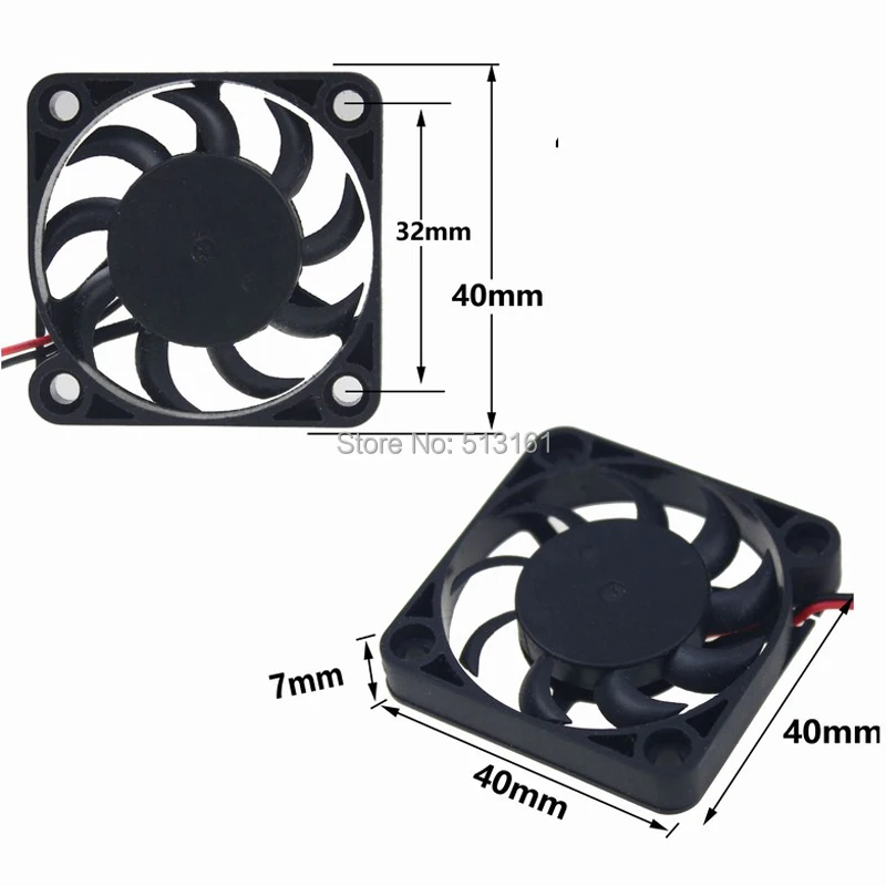 2 Cái Gdstime Cooler 12 V 2Pin 4 CM 40 mét 40x40x7 mét DC Mini Brushless Quạt làm mát