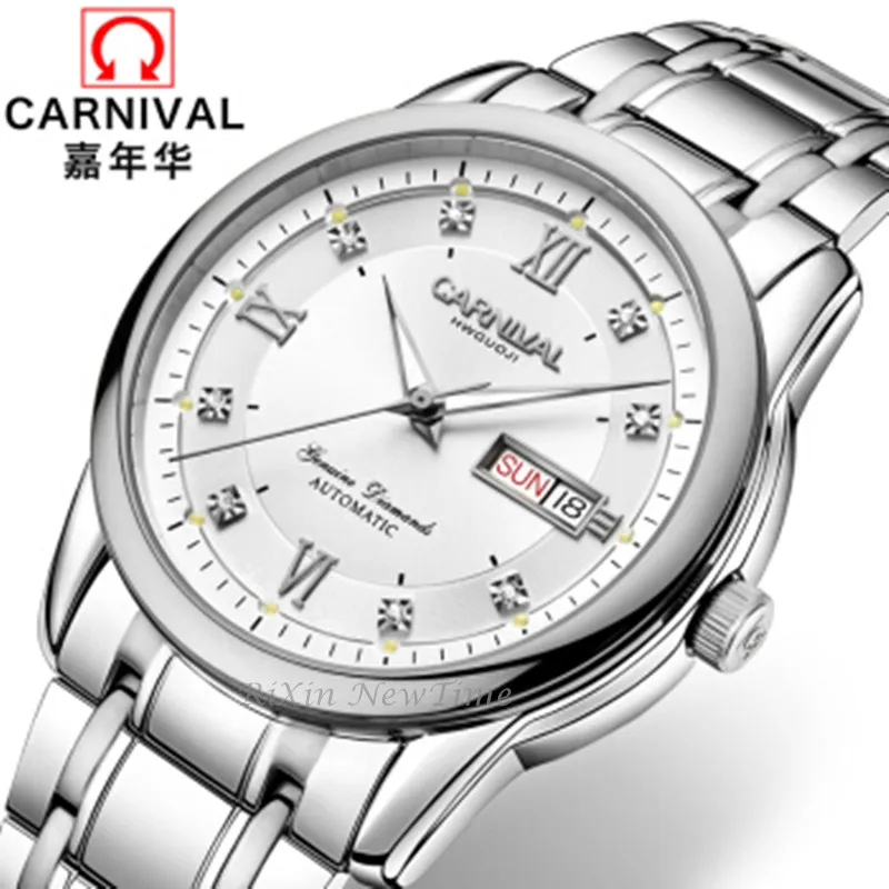 Carnival Switzerland mechanical watch men sapphire steel waterproof mens watches top brand luxury erkek kol saati reloj clocks