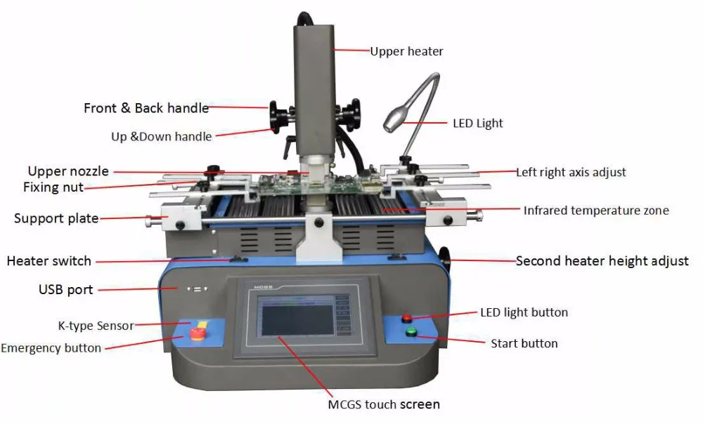 WDS-580 BGA Station IR Preheater Mobile Ic Repairing Tools Reballing Machine Mobile Phone Computer Circuit Board Repair Machine