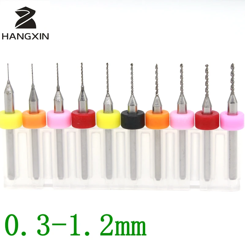 PCB drill bits 0.3-1.2mm, tungsten carbide micro mini drill, 10PCS CNC woodworking tools, drilling glass,Cutters for CNC