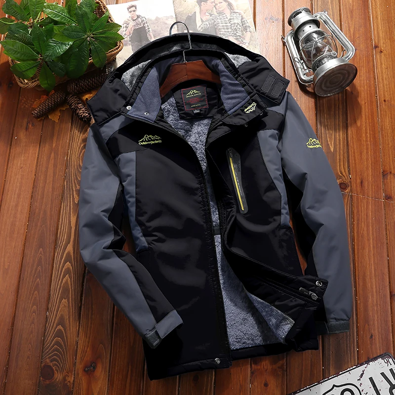 9XL Outdoor Hiking Jackets Men Winter Large Size Mountain Travel Clothes Waterproof Trekking Fishing Hunting Skiing Male Jackets