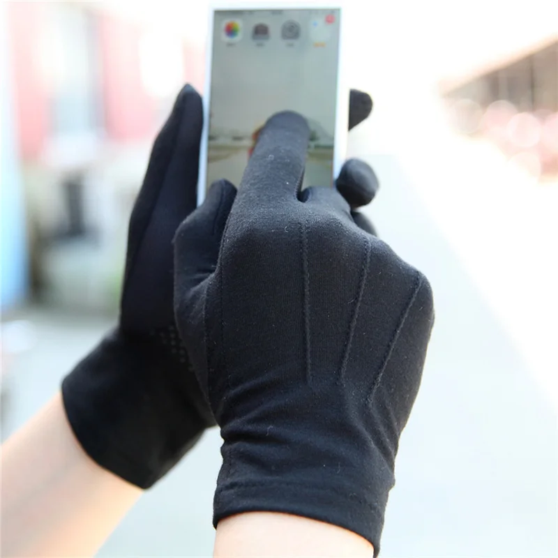 Sun Protection Gloves Men Women Spring Summer Driving Breathable Non-Slip Sweat-Absorbent Cotton Gloves Touch Screen 5-SZ101W1