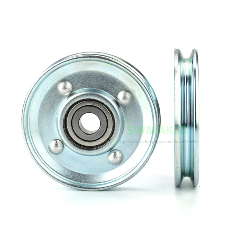 1pcs U 10*66*11mm 66mm elevator door metal hanging wheel, groove V slot U roller, wire rope wheel, 6200 bearing