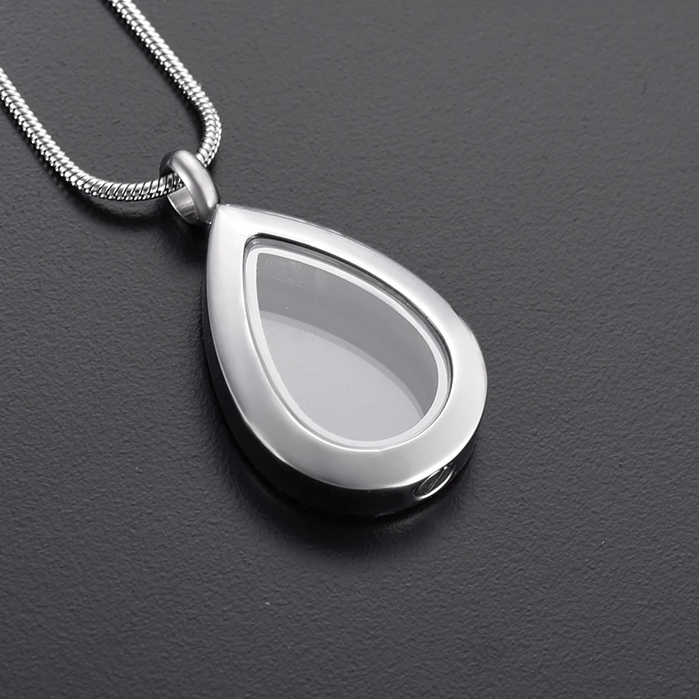 

IJD9888 20,30,50pcs/Lot Bulk Wholesale Glass Teardrop Stainless Steel Memorial Locket Necklace Cremation Urn Jewelry For Ashes