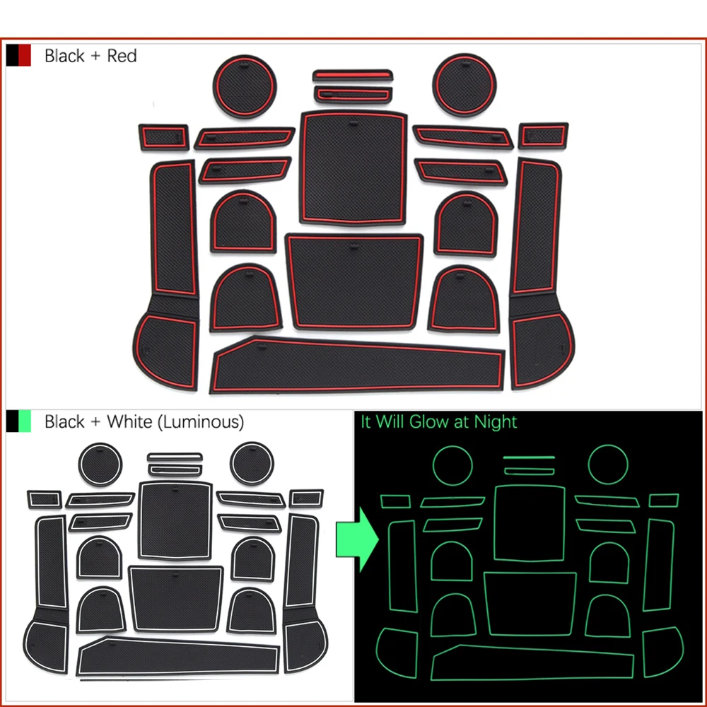 Car Door Groove Mat For Subaru XV 2016 2017 Facelift Crosstrek WRX STI Gate Slot Mat Rubber Anti-Slip Mat