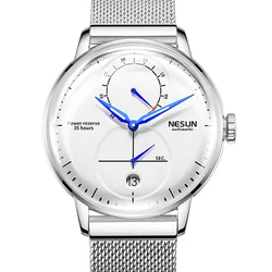 Switzerland Luxury Brand Japan Automatic Mechanical Men's Watches NESUN Sapphire Energy Display Luminous Waterproof N9605-2