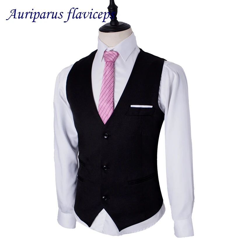 

White Man Vest Class V Collar Man Waistcoat 1 Piece vest 3 buttons Man Waistcoat Suit Waistcoat