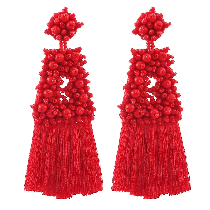 Sehuoran Bohemian Big Tassel Earrings For Women Female Fringe Fashion Statement Large Drop Dangle Earrings Boho 2019 New Jewelry