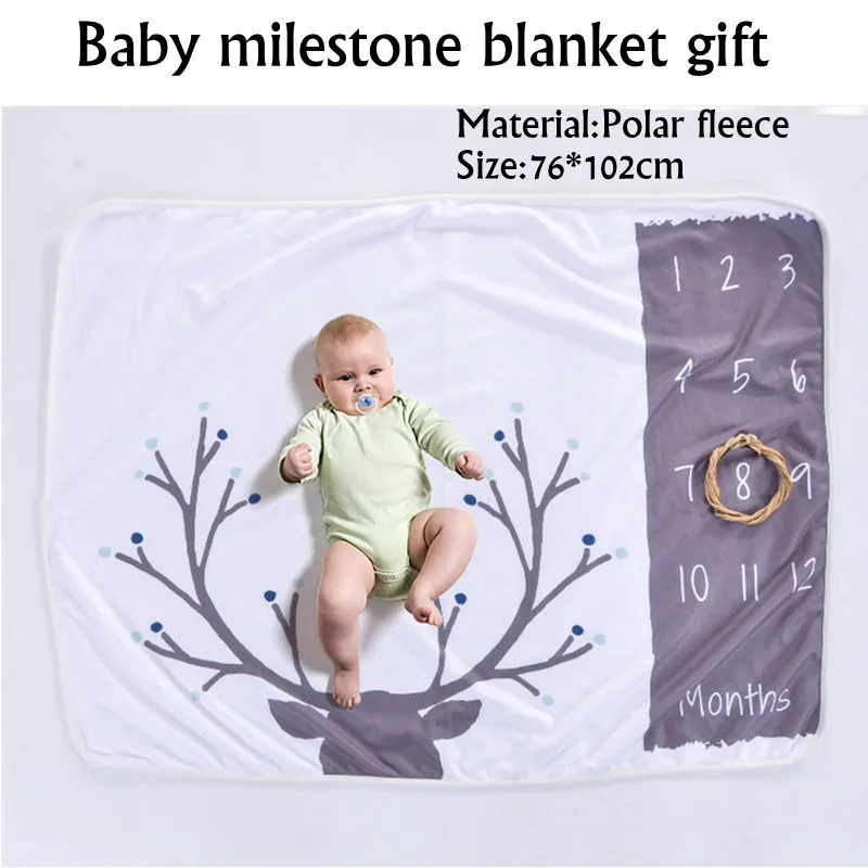 High quality Milestone blanket as month to month,Polar fleece baby blanket for baby photography,baby photography props