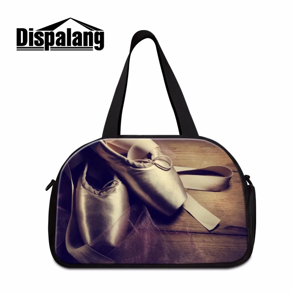 

Dispalang Cute Travel Duffle Bag for Girls Ballet Shoes Printing Travel Tote Pretty travel pouch bag New travel purse for women