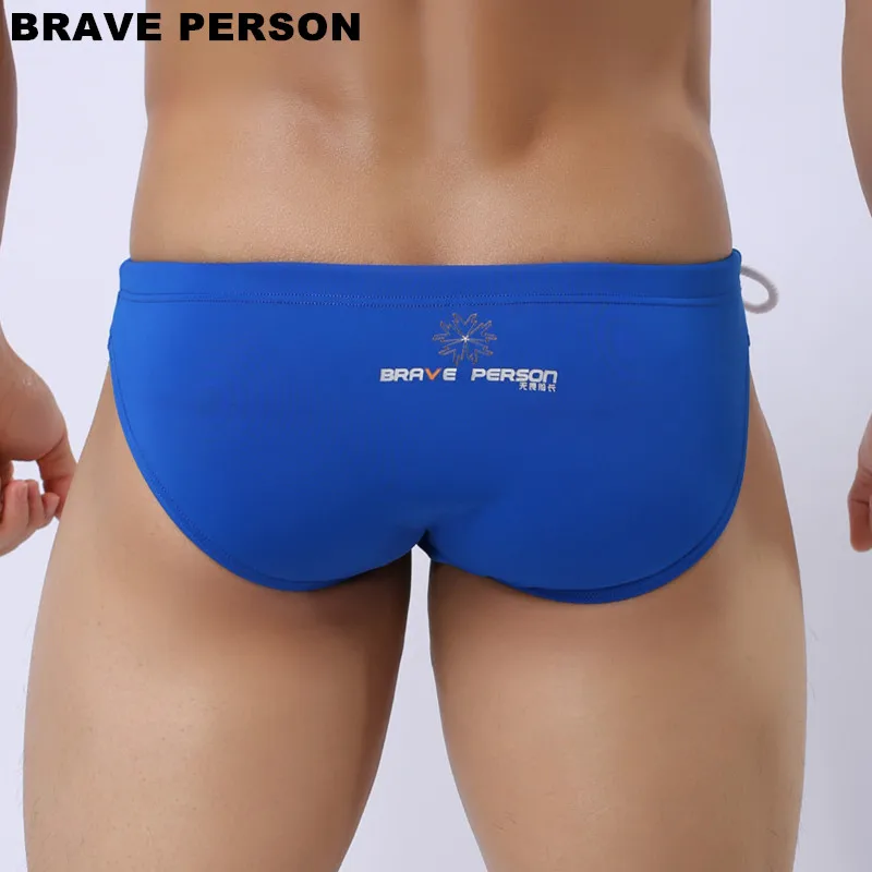 BRAVE PERSON Men\'s Sexy Low Waist Briefs Bikini Nylon Swimsuit fabric Underpants Briefs Solid Beach Swim Bikini 8 Color B1156