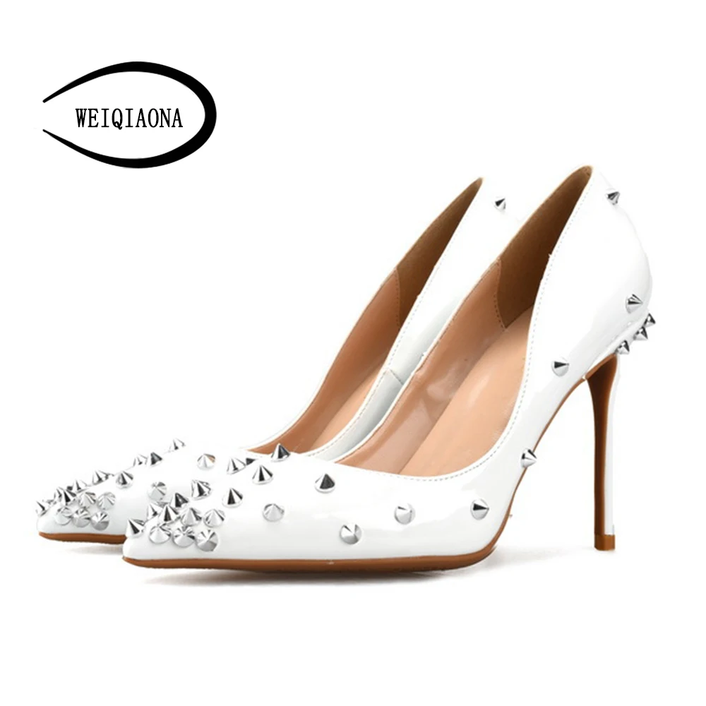 WEIQIAONA  6/8/10cm high heels laydy shoes Sexy Women's singles shoes Fashion women pumps Dress shoes Party shoes 33-46 size