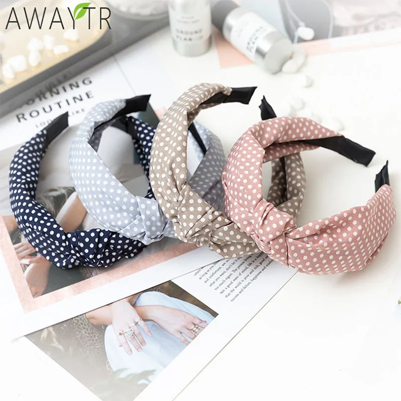 Women Hair Accessories Cotton Plaid Hairband Knot British Style Striped Fabric Headband Girls Headwear Spring Hair Band 2019 New