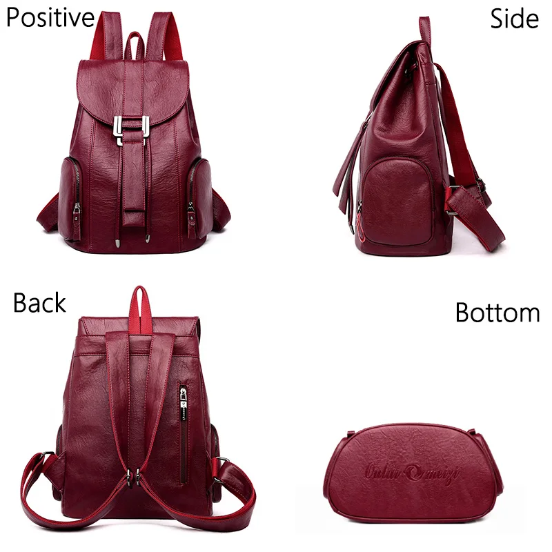 High Quality Leather Backpack Woman New Arrival Fashion Female Backpack String Bags Large Capacity School Bag Mochila Feminina