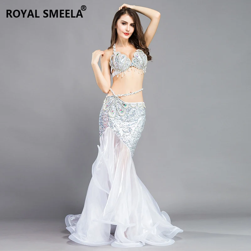 Belly Dance Performance Suit 2019 New Style Fashion Professional Sexy Senior Female Costume Women Fishtail Skirt Set Wear H4508