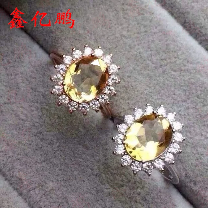 

925 sterling silver with yellow crystal ring