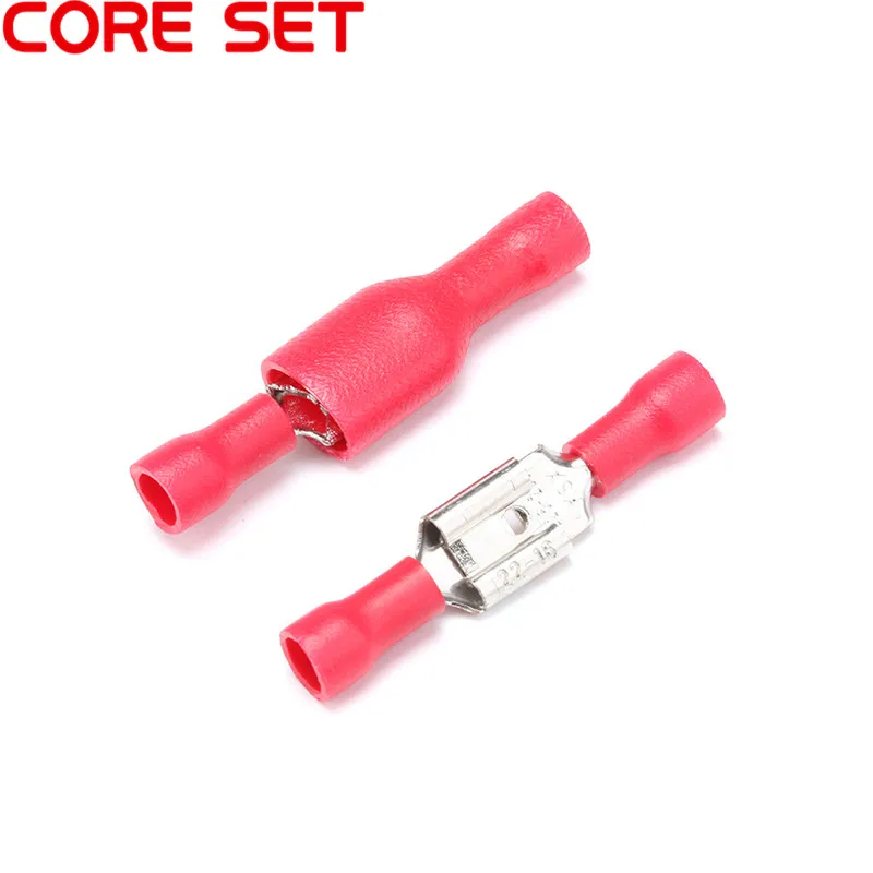 FDD 1.25-250 MDD1.25-250  FDFD1.25-250 6.3mm Female Male Spade Insulated Electrical Crimp Terminal Connectors Wiring Cable Plug