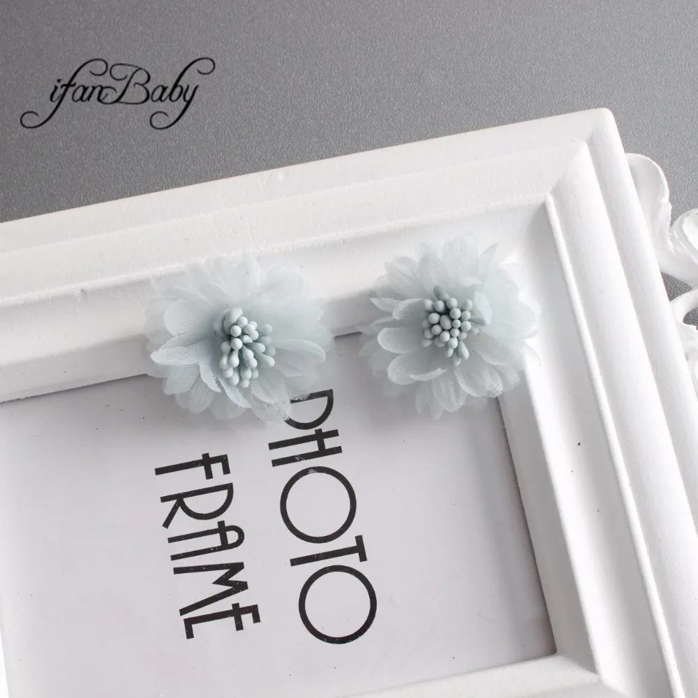 

Unfinish flower with stamen for hair flower ,shoes,headband Chic Organza fabric flower