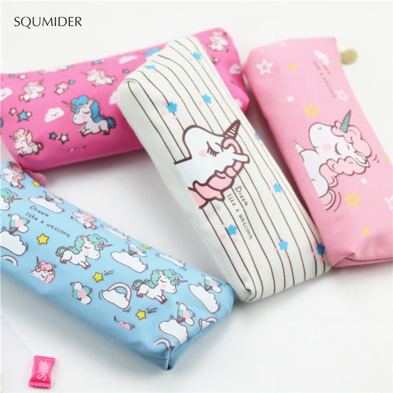 Creative Unicorn Pencil Case Large Capacity Pen Bag Cartoon Bag for Kids Gift Office School Stationery Supplies