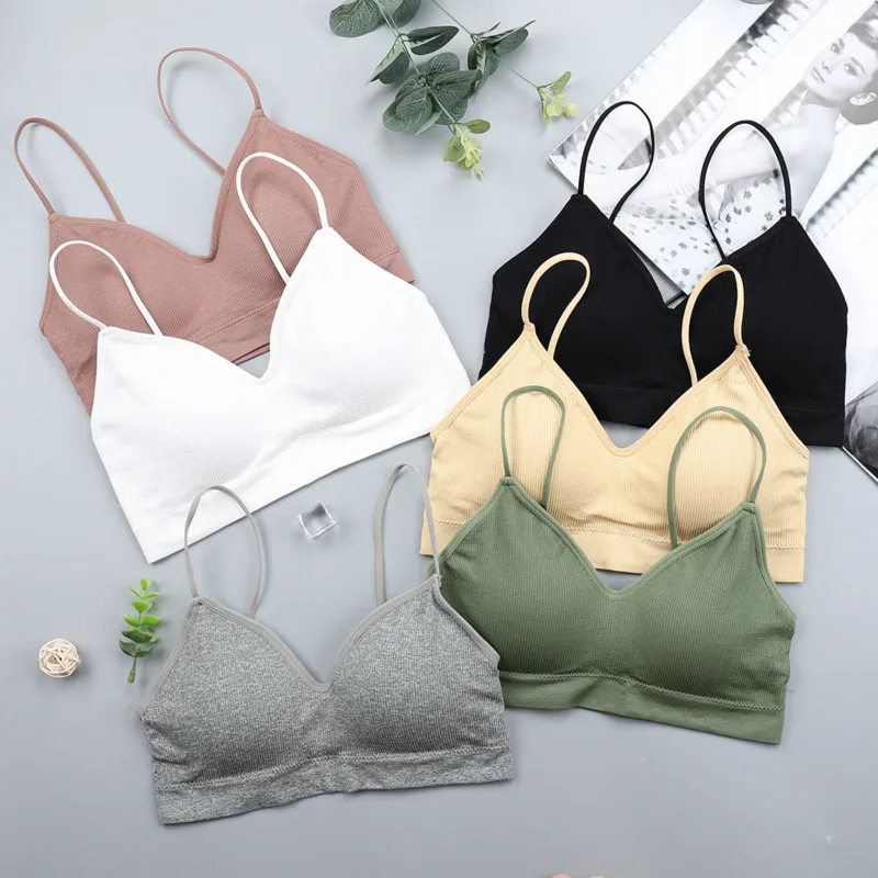 CHRLEISURE Elastic Gathering Bralette Push Up Bra Summer Anti-light Korean Style Wild Bra Tube Top Sexy No Rims Bra