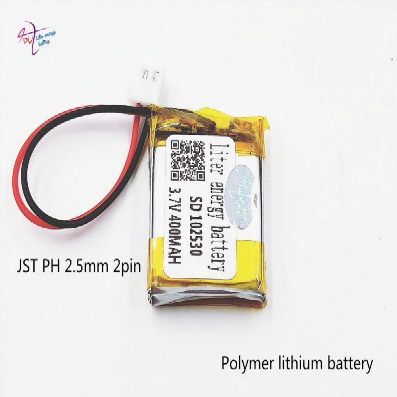 XHR-2P 2.54  400mAh 3.7V lithium polymer battery 502530*2 speaker navigator learning machine 102530