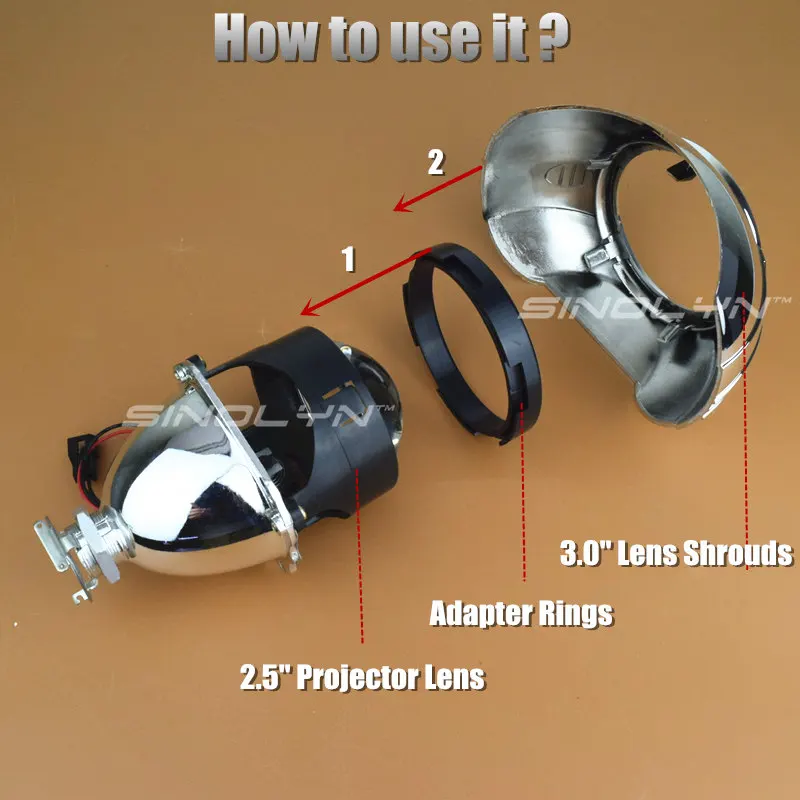 Centric Rings For adapt 2.5 inch Bi-xenon Projector Lens to 3.0 inch Projectors Shrouds Headlight Retrofit Accessories