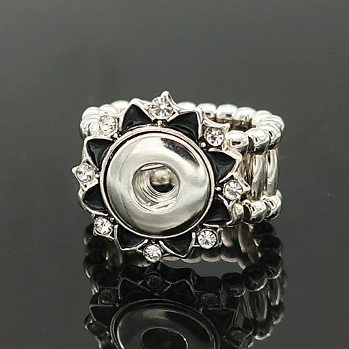 Fashion Flower Butterfly pattern Rhinestone Elastic metal snap rings fit 12MM/18MM snap buttons jewelry JZ0009