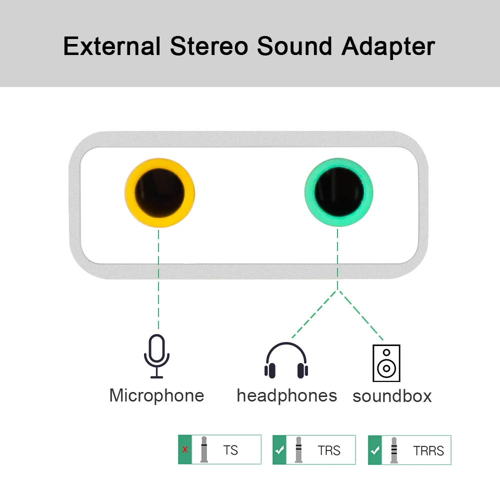 USB Type C Type-C External Sound Card Adapter Audio Card USB-C to Jack 3.5mm Earphone Micphone for Laptop Macbook Pro