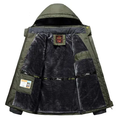 Winter Fleece Jackets Men Windproof Waterproof Outwear Parka Mens Windbreaker Thicken Warm Coat Plus Size 9XL Outdoor Overcoat