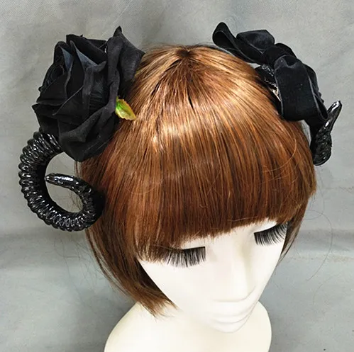 Épingle à cheveux gothique Lolita SAFHorns, nœud papillon rose, griffe Steampunk, pinces à cheveux Halloween, accessoires pour cheveux, vêtements de sauna