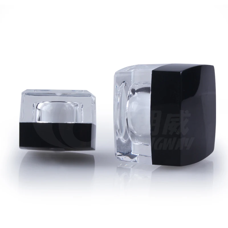 High Quality 5g 10g Acrylic Square Cosmetic Empty Jar Pot Eyeshadow Makeup Face Cream Container Refillable Bottles 100pcs/lot