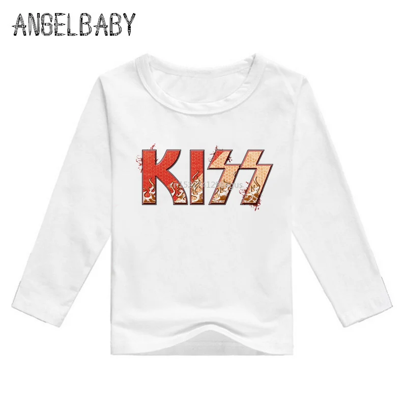 Boys and Girls Stormtroopers Fan Kiss Rock Band Print T shirt Baby Funny Long Sleeve T-shirt Kids Fashion Clothes,LKP464