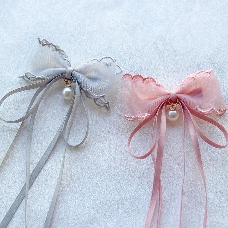 New Arrival Pearl Girl Kids Baby Bow Hairpins Bowknot Tassel Hair Clip Children Barrette Hair Accessories Full Cover Clips