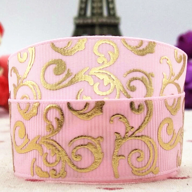 10 yards 22mm new gold tao ribbon cartoon ribbon gift wrap festival decoration DIY hair accessories bows Grosgrain ribbons