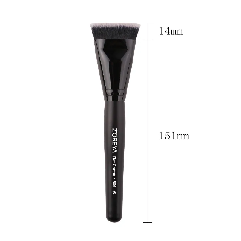 Zoreya-Nylon Flat Contour Brush Tool, Make Up Brush, Face Blend, Maquiagem Profissional, Cosméticos, Marca, 1 Pc