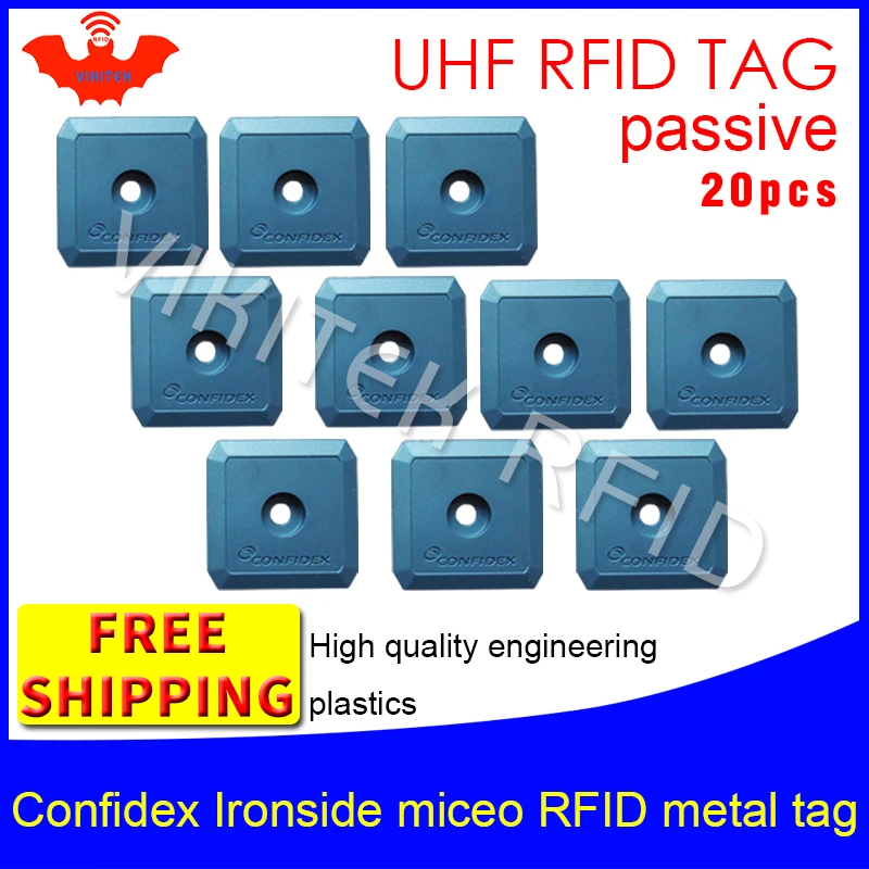 

UHF RFID metal tag confidex ironside micro 915m 868m Impinj Monza4QT EPC 20pcs free shipping durable ABS smart passive RFID tags