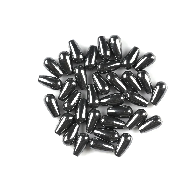 Natural Stone Water Drop Shape Black Hematite Beads 12*6mm 34pcs Cone Bead For Diy Jewelry Bracelet Necklace Making Accessories