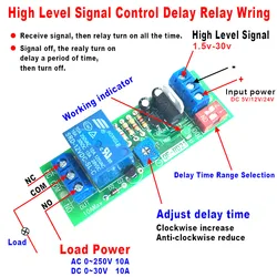 DC 5V 12V 24V High Signal Off Delay Turn Off / on Timer Relay Module Switch PLC Signal monitoring Automatic closing