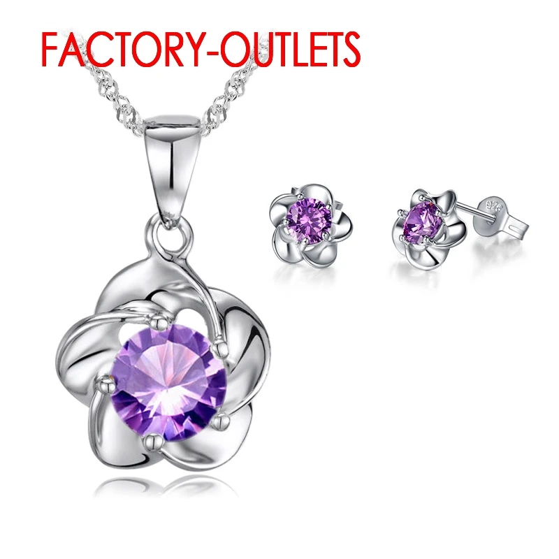 New Arrival 925 Silver Needle Bridal Jewelry Sets Plant Pattern Romantic Style CZ Crystal Women Girls Engagement Anniversary