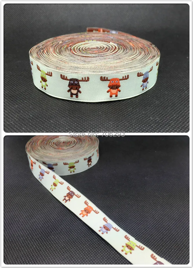 2014 NEW 5/8'' 16mm  Wide 10yard/sets  Woven Jacquard Ribbon with cow For Dog Collar KTZD2014071411