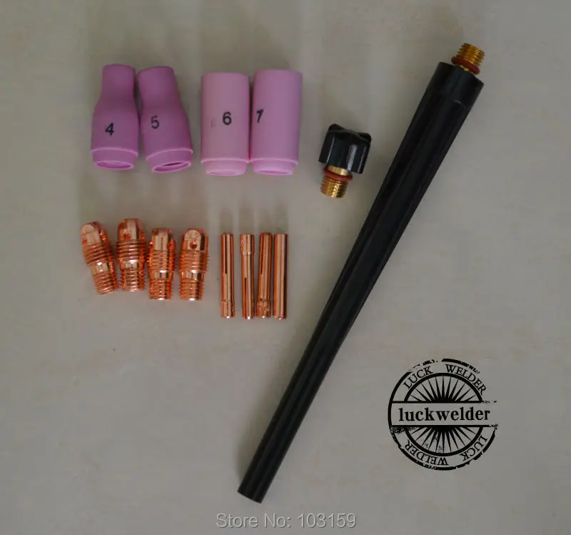 

14pcs Tig Welding Torch Consumables Collet Alumina Cup WP-9 20 25 TIG Series