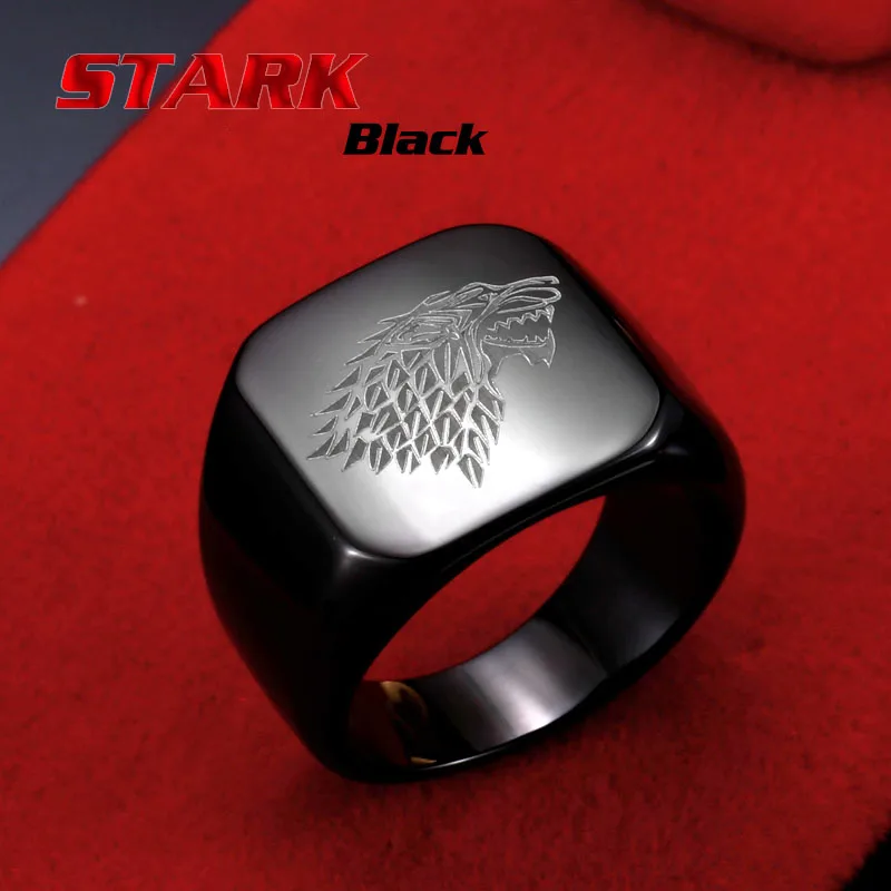 Steel soldier stainless steel men movie style signet fashion popular ring ice wolf men titanium steel jewelry