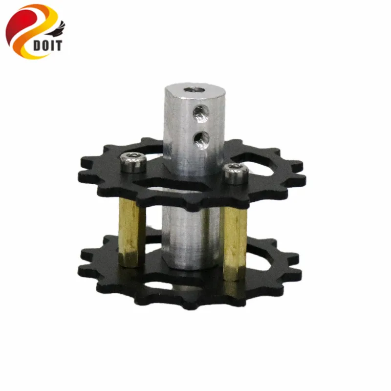 DOIT ブラックアルミ合金ベアリングホイール駆動輪追跡ロボットタイヤ DIY タンク車シャーシアクセサリー