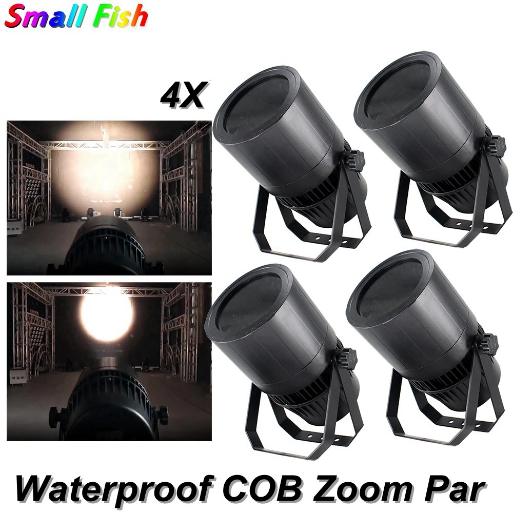 

4 шт./лот 200 Вт COB Zoom Par Lights цветовая температура 3200K / 5600K DJ Par Light DMX512 Контроллер эффект для Paty KTV Disco Stage