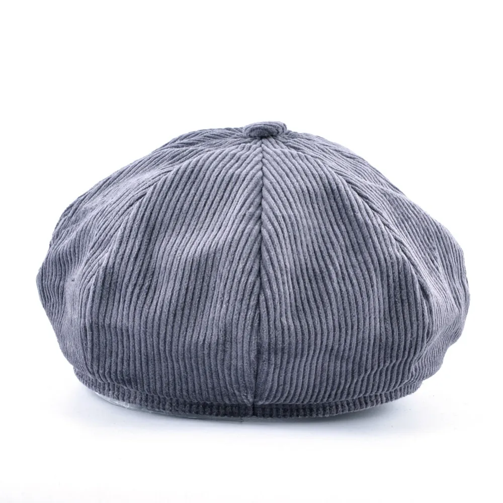 Solid Corduroy Newsboy Caps Men Casual Cotton Octagonal Hat For Women Autumn And Winter Berets Girls Casquette Gavroche Boina