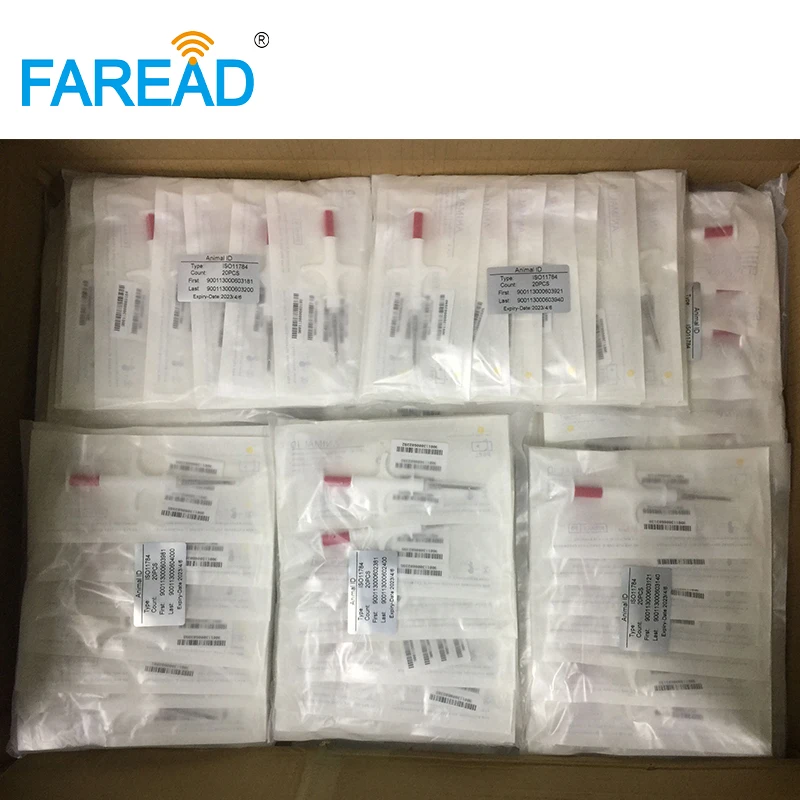 ISO11784/5 FDX-B 1.4x8mm gatto cane microchip animale impianto pet chip veterinario RFID iniettore siringa PIT tag acquacoltura pesce tartaruga