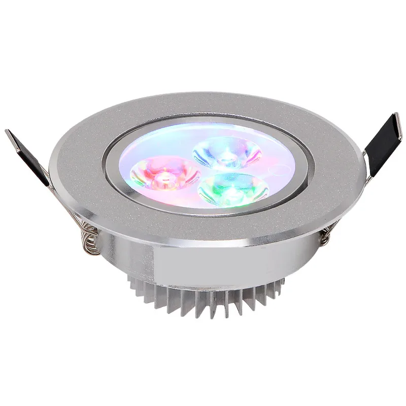 LED Ceiling Lamp 9W Down Lights RGB With Remote Recessed light Bulbs AC220V 3W Downlight Birthday party Colorful lights