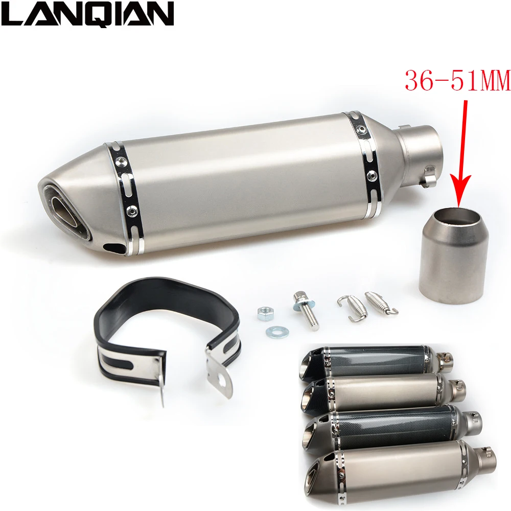 

51mm 61mm Universal Motorcycle Exhaust Muffler Modified Exhaust Stainless Steel Carbon Fiber Fit Most Motorbike AK060